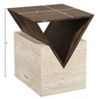 Meridian Furniture Opus Brown Travertine And Mango Wood End Table