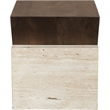 Meridian Furniture Opus Brown Travertine And Mango Wood End Table