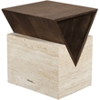 Meridian Furniture Opus Brown Travertine And Mango Wood End Table