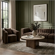 Meridian Furniture Pietra Brown Travertine And Mango Wood Coffee Table