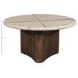 Meridian Furniture Pietra Brown Travertine And Mango Wood Coffee Table