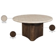 Meridian Furniture Pietra Brown Travertine And Mango Wood Coffee Table