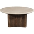 Meridian Furniture Pietra Brown Travertine And Mango Wood Coffee Table