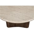 Meridian Furniture Pietra Brown Travertine And Mango Wood Coffee Table