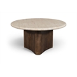 Meridian Furniture Pietra Brown Travertine And Mango Wood Coffee Table