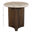 Meridian Furniture Pietra Brown Travertine And Mango Wood End Table