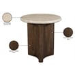 Meridian Furniture Pietra Brown Travertine And Mango Wood End Table