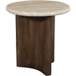 Meridian Furniture Pietra Brown Travertine And Mango Wood End Table