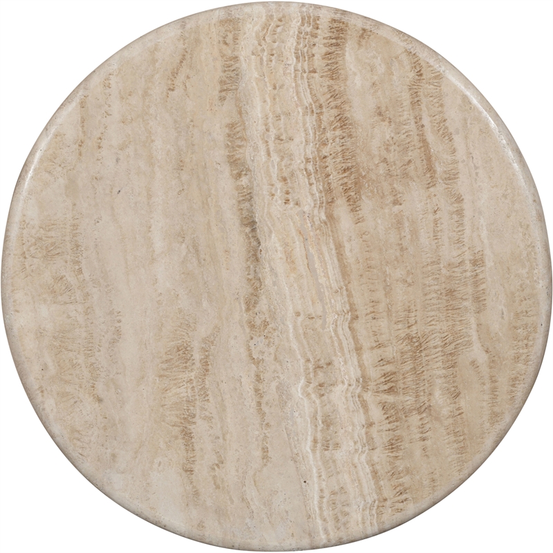 Meridian Furniture Pietra Brown Travertine And Mango Wood End Table