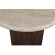 Meridian Furniture Pietra Brown Travertine And Mango Wood End Table