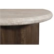Meridian Furniture Pietra Brown Travertine And Mango Wood End Table