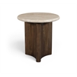 Meridian Furniture Pietra Brown Travertine And Mango Wood End Table