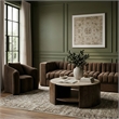 Meridian Furniture Solstice Brown Travertine And Mango Wood Coffee Table