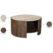 Meridian Furniture Solstice Brown Travertine And Mango Wood Coffee Table