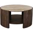 Meridian Furniture Solstice Brown Travertine And Mango Wood Coffee Table