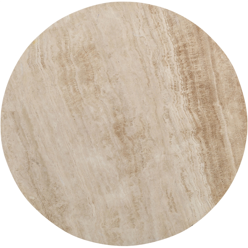 Meridian Furniture Solstice Brown Travertine And Mango Wood Coffee Table