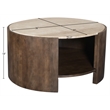 Meridian Furniture Solstice Brown Travertine And Mango Wood Coffee Table