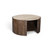 Meridian Furniture Solstice Brown Travertine And Mango Wood Coffee Table