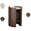 Meridian Furniture Solstice Brown Travertine And Mango Wood End Table