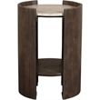 Meridian Furniture Solstice Brown Travertine And Mango Wood End Table