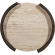 Meridian Furniture Solstice Brown Travertine And Mango Wood End Table