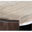 Meridian Furniture Solstice Brown Travertine And Mango Wood End Table