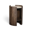 Meridian Furniture Solstice Brown Travertine And Mango Wood End Table
