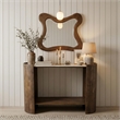 Meridian Furniture Solstice Brown Travertine And Mango Wood Console Table