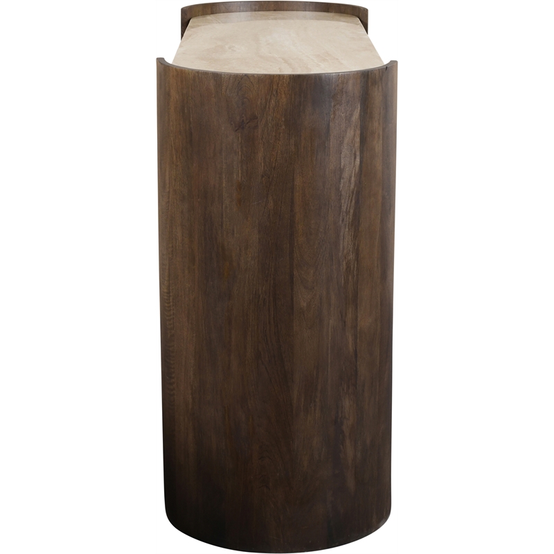 Meridian Furniture Solstice Brown Travertine And Mango Wood Console Table