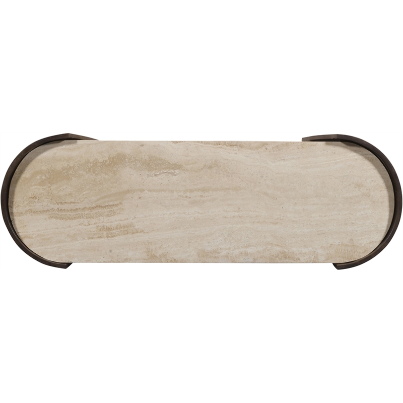 Meridian Furniture Solstice Brown Travertine And Mango Wood Console Table