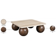 Meridian Furniture Strata Brown Travertine And Mango Wood Coffee Table