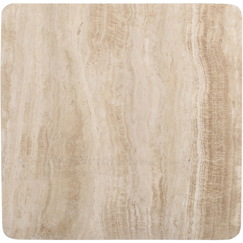 Meridian Furniture Strata Brown Travertine And Mango Wood Coffee Table