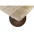 Meridian Furniture Strata Brown Travertine And Mango Wood Coffee Table