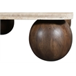 Meridian Furniture Strata Brown Travertine And Mango Wood Coffee Table