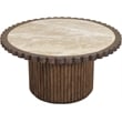 Meridian Furniture Elvira Beige / Brown Marble And Mango Wood Coffee Table