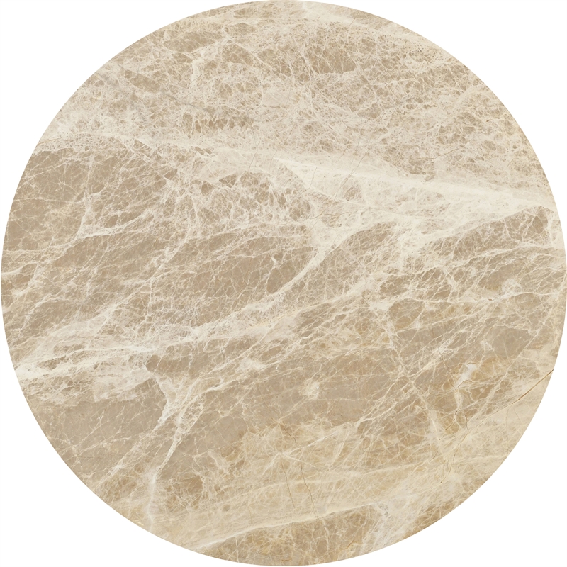 Meridian Furniture Elvira Beige / Brown Marble And Mango Wood Coffee Table