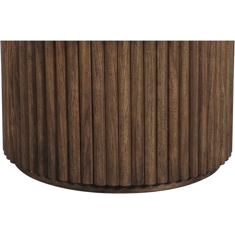 Meridian Furniture Elvira Beige / Brown Marble And Mango Wood Coffee Table