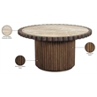 Meridian Furniture Elvira Beige / Brown Marble And Mango Wood Coffee Table