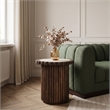 Meridian Furniture Elvira Beige / Brown Marble And Mango Wood End Table