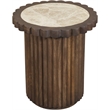 Meridian Furniture Elvira Beige / Brown Marble And Mango Wood End Table