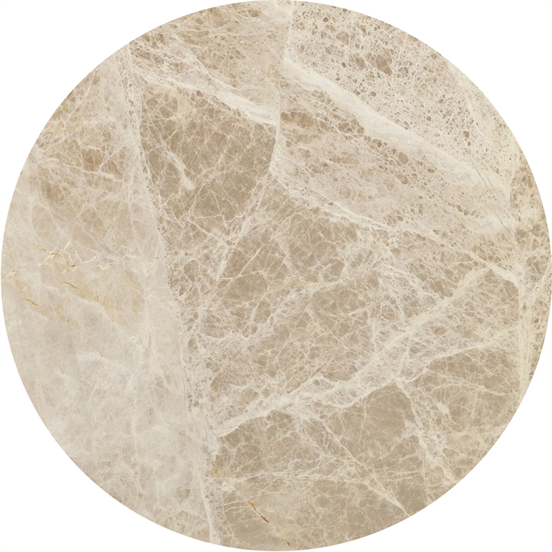 Meridian Furniture Elvira Beige / Brown Marble And Mango Wood End Table