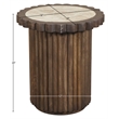 Meridian Furniture Elvira Beige / Brown Marble And Mango Wood End Table