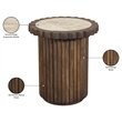 Meridian Furniture Elvira Beige / Brown Marble And Mango Wood End Table