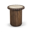 Meridian Furniture Elvira Beige / Brown Marble And Mango Wood End Table