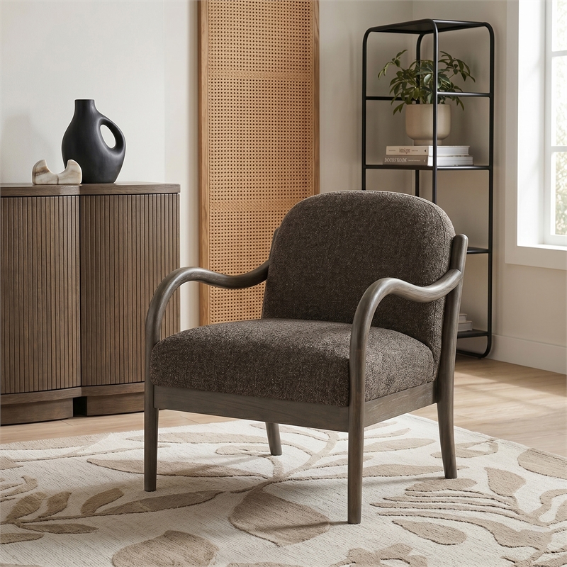 Meridian Furniture Helmsley Brown Performance Fabric Upholstered Accent Chair