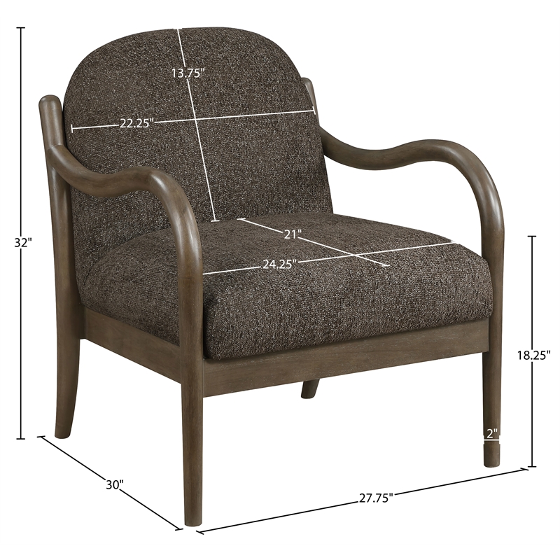 Meridian Furniture Helmsley Brown Performance Fabric Upholstered Accent Chair