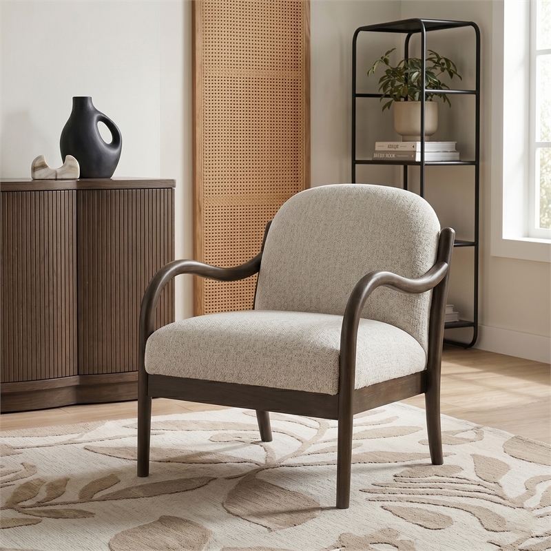 Meridian Furniture Helmsley Cream Performance Fabric Upholstered Accent Chair