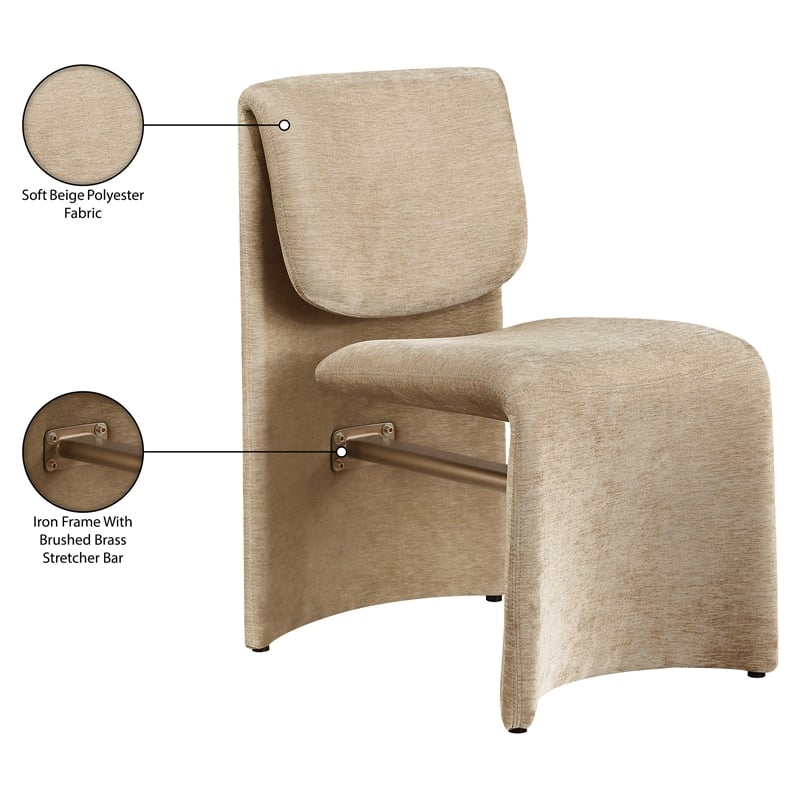 Meridian Furniture Slique Beige Performance Fabric Dining Chair (Set of 2)