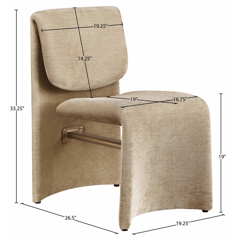Meridian Furniture Slique Beige Performance Fabric Dining Chair (Set of 2)