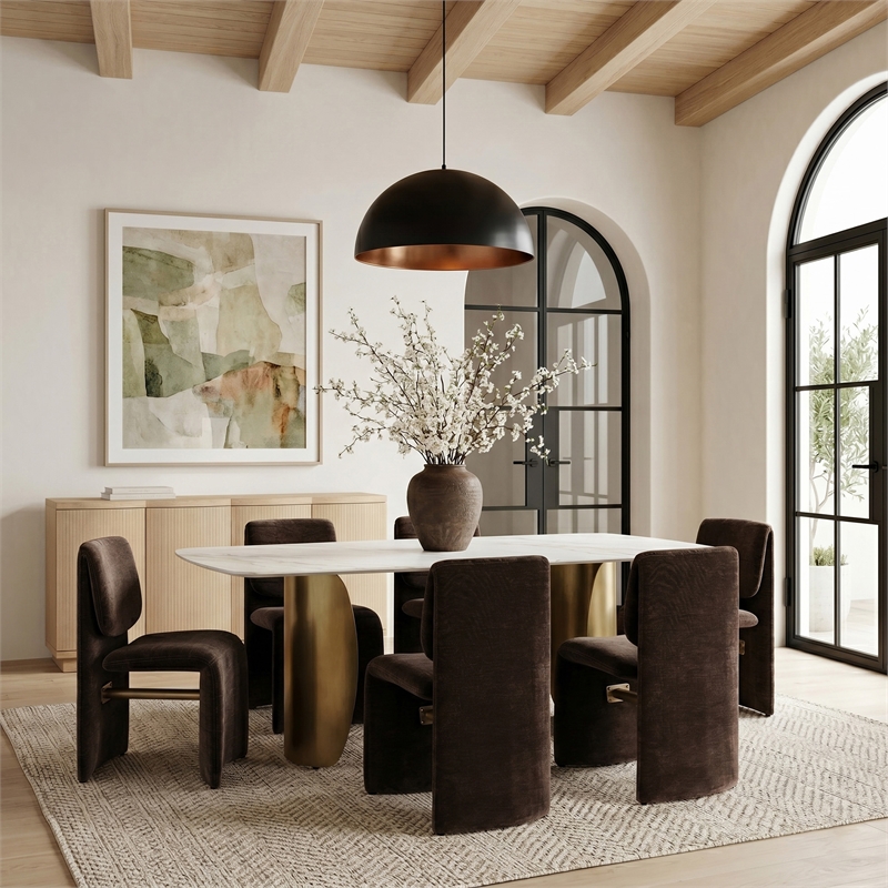 Meridian Furniture Slique Brown Performance Fabric Dining Chair (Set of 2)
